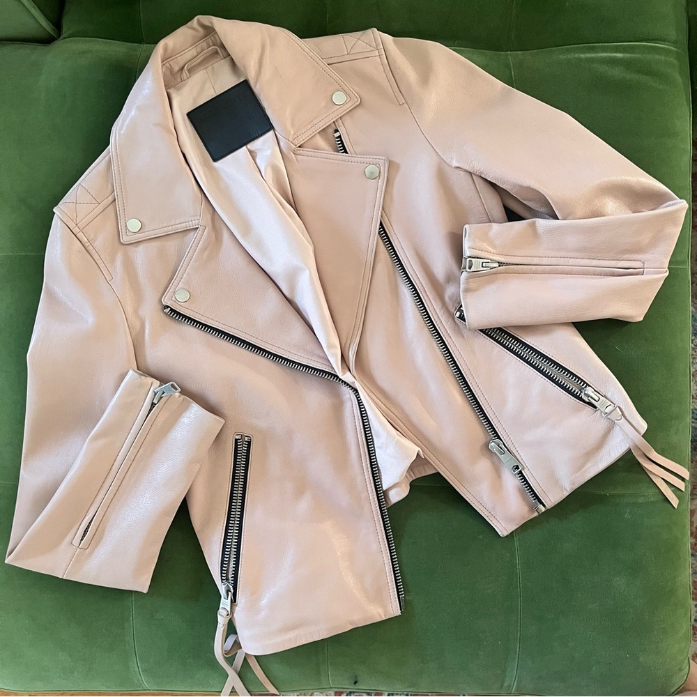 SOLD ON DEPOP ALLSAINTS Orchid Pink Dalby Leather Jacket